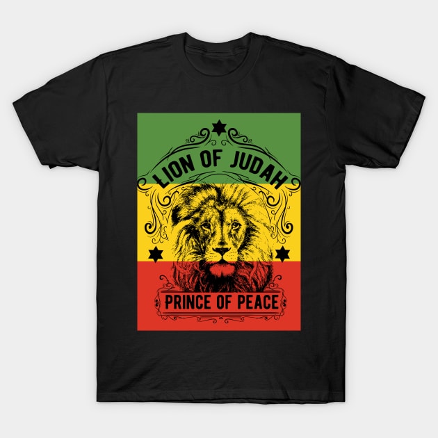 Lion of Judah Prince of Peace T-Shirt by rastaseed